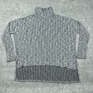 American Eagle Sweater Womens Medium Gray Turtleneck Ribbed‎ Hi Low Pullover